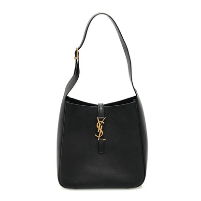 Saint Laurent Grained Calfskin Small Le 5 A 7 Soft Hobo Black 1 of 10