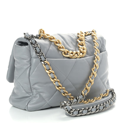 Chanel Lambskin Quilted Large Chanel 19 Flap Grey 3 of 16
