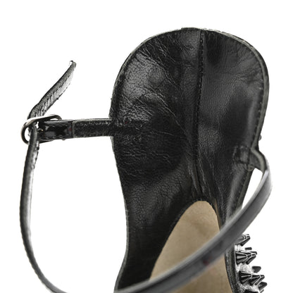 Christian Louboutin Patent Nappa Trezanita 70 Ankle Strap Sandals 37.5 Black 10 of 12