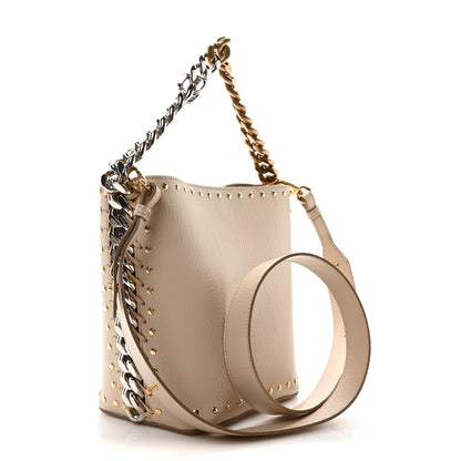 Stella McCartney Grainy Alter Mat Studded Frayme Bucket Bag Cream 3 of 9