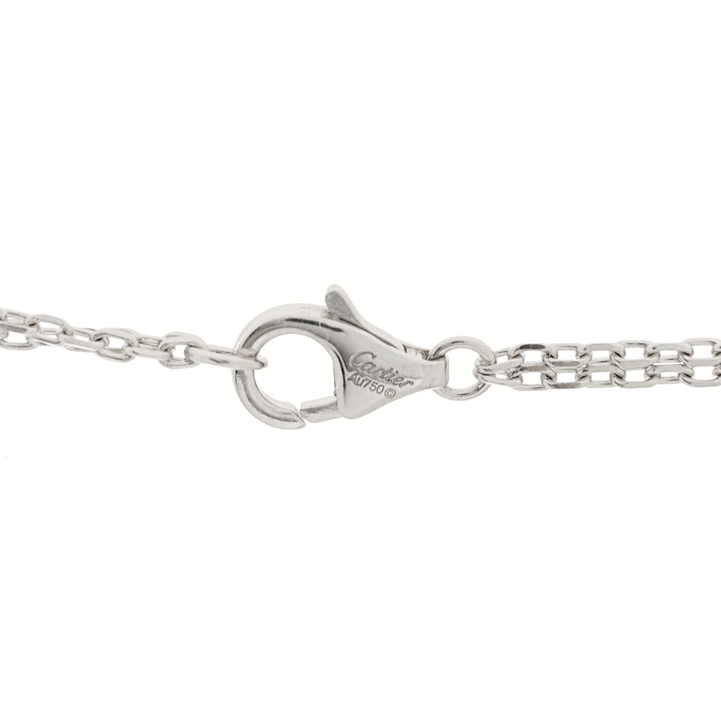 18K White Gold Ceramic Diamond Three Ring LOVE Necklace