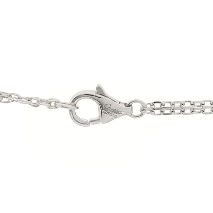 Cartier 18K White Gold Ceramic Diamond Three Ring LOVE Necklace 4 of 6