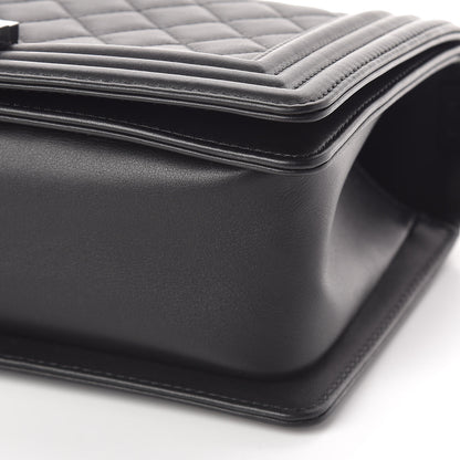 Chanel Calfskin Quilted Medium Boy Flap So Black 9 of 10