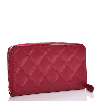 Chanel Lambskin Quilted Small Trendy CC Zip Around Wallet Dark Pink 3 of 8