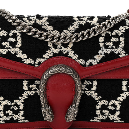 Gucci Tweed GG Monogram Small Dionysus Shoulder Bag Black White Romantic Cherry 8 of 14
