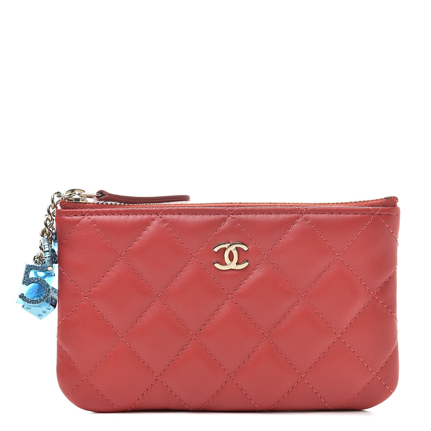 Chanel Lambskin Quilted Small Casino Cosmetic Case Red 1 of 8