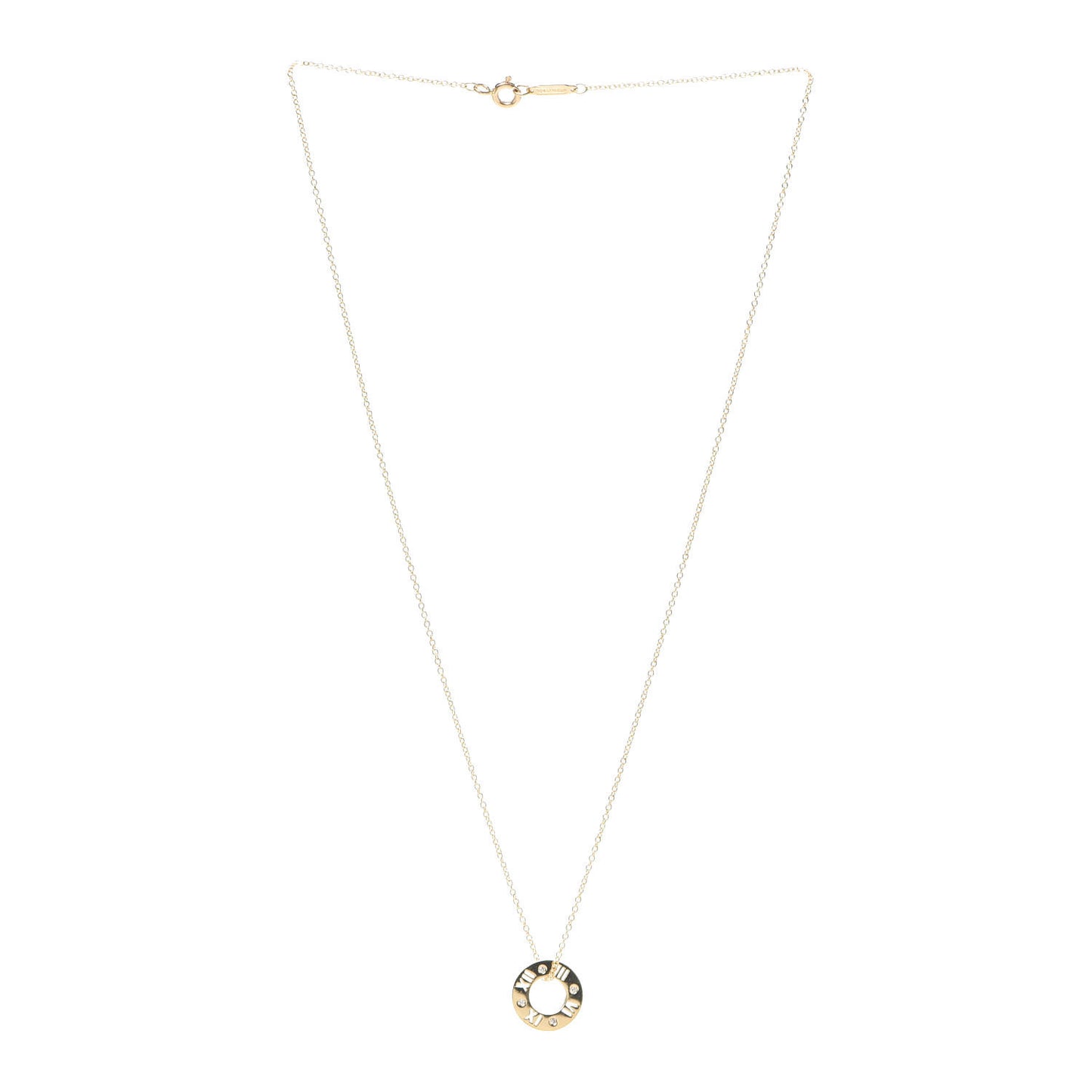 18K Yellow Gold Diamond Atlas Pierced Pendant Necklace
