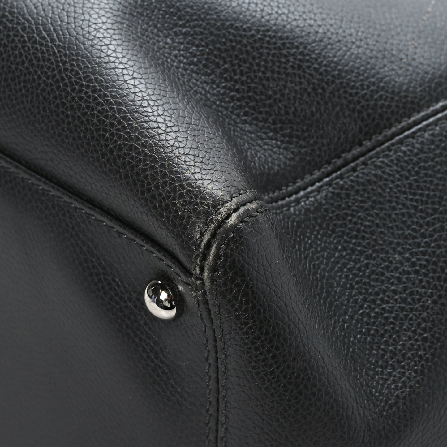 Calfskin Tall Cerf Tote Dark Grey