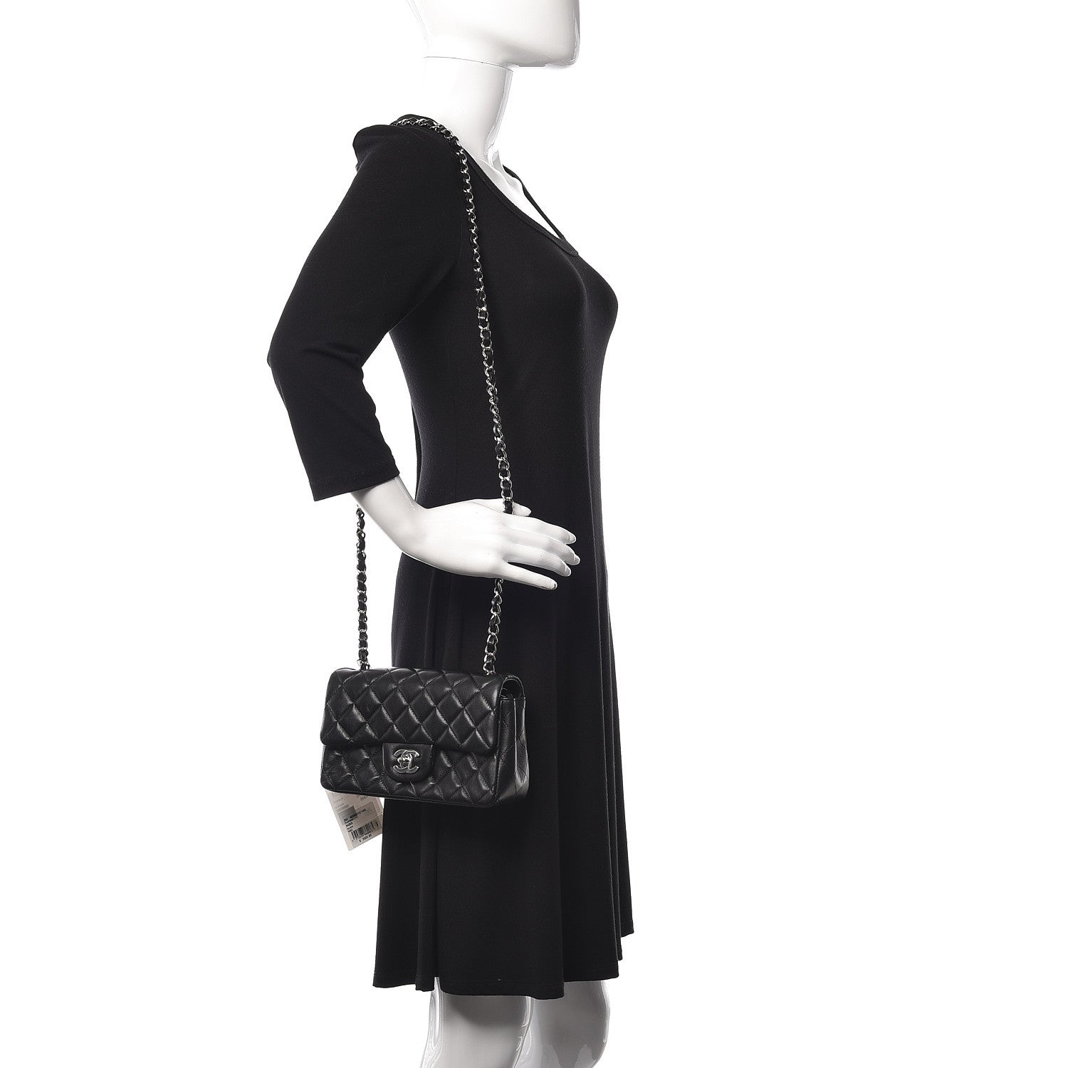 Chanel Lambskin Quilted Mini Rectangular Flap So Black 2 of 9