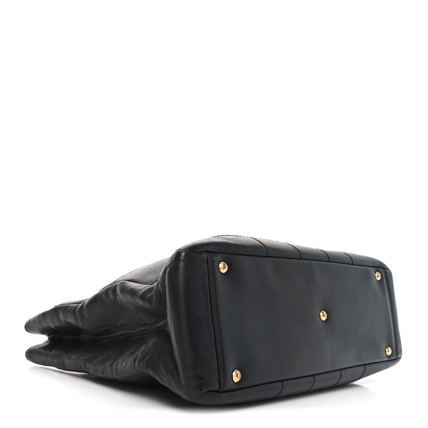 Chanel Calfskin Stitched Chocolate Bar Shopping Tote Black 4 of 11