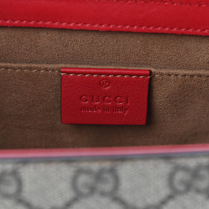 Gucci GG Supreme Monogram Calfskin Small Padlock Shoulder Bag Beige Hibiscus Red New Rosette 6 of 10