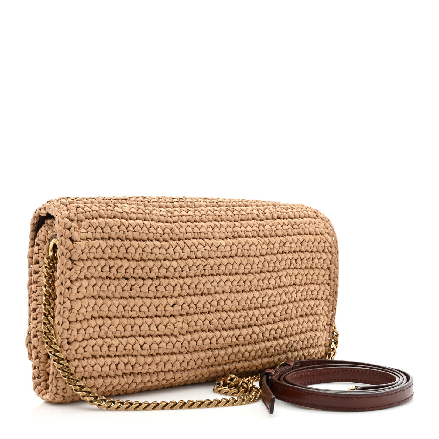 Raffia Monogram Tassel Kate 99 Dark Nude