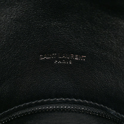 Saint Laurent Lambskin Quilted Medium Loulou Puffer Monogram Chain Satchel Black 6 of 11