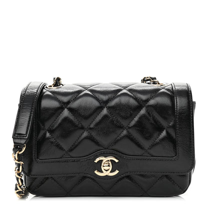 Chanel Crumpled Glazed Lambskin Quilted Mini Flap Black 1 of 10
