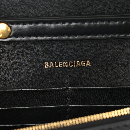 Balenciaga Shiny Box Calfskin Hourglass Chain Bag Black 6 of 9