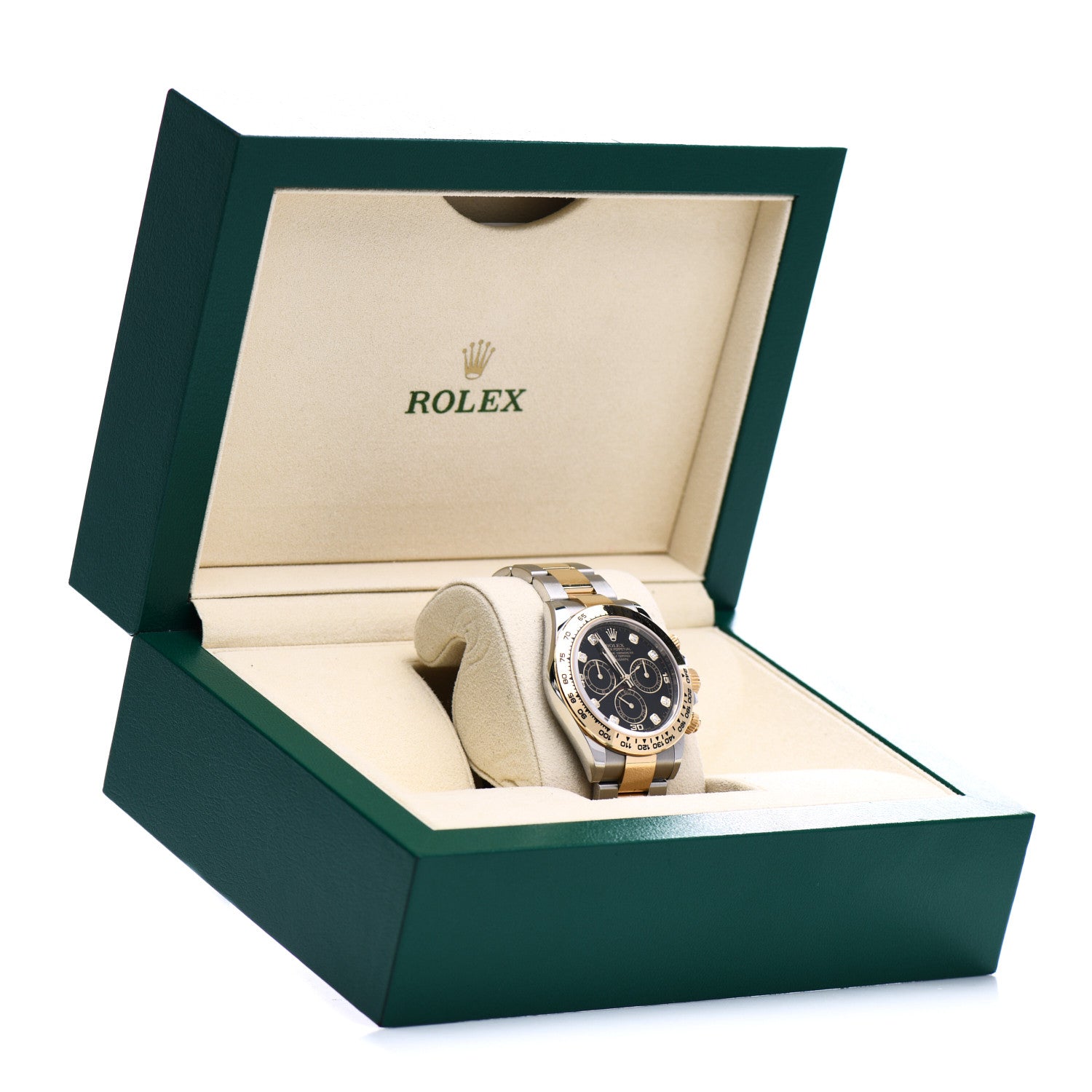 Rolex Stainless Steel 18K Yellow Gold Diamond 40mm Oyster Perpetual Cosmograph Daytona Watch Black 116503 5 of 5