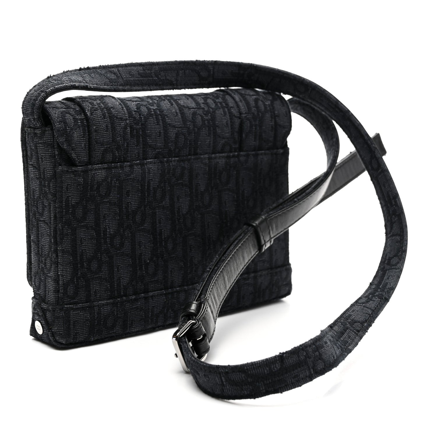 HOMME Oblique Canvas Flap Messenger Black