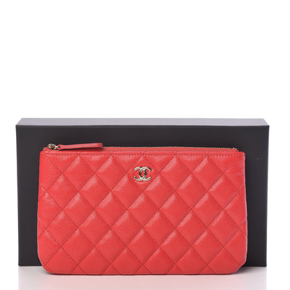 Chanel Shiny Caviar Quilted Cosmetic Case Red 8 of 8