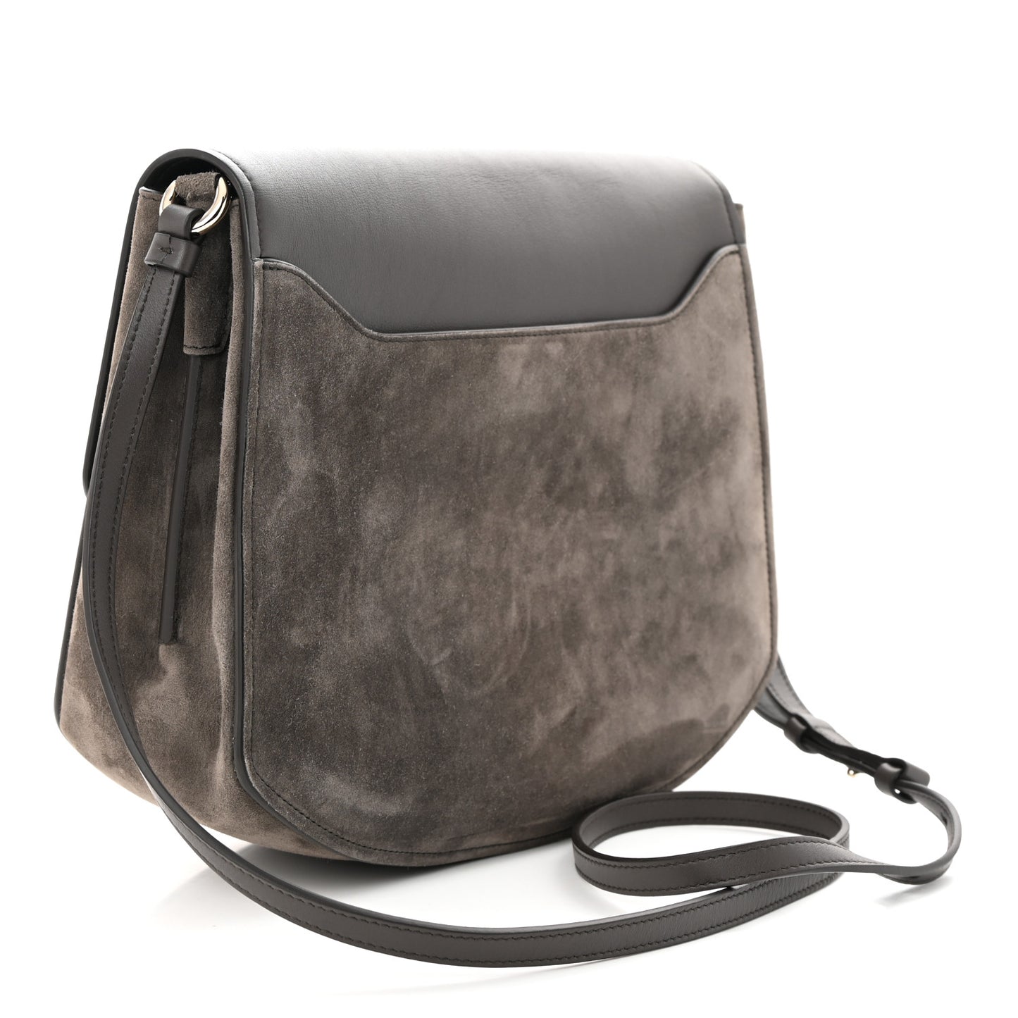 Calfskin Suede Medium Margot Crossbody Grey