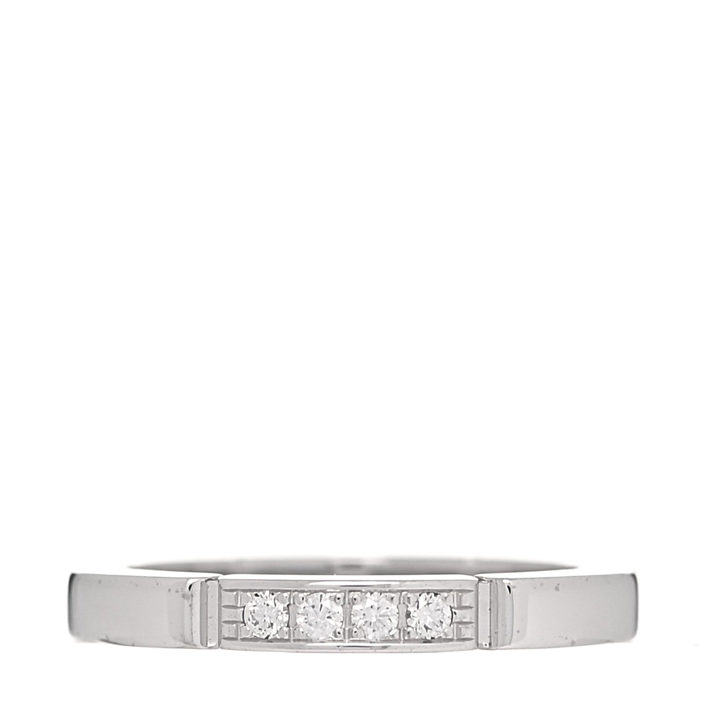 18K White Gold Diamond Maillon Panthere Wedding Band Ring 47 4