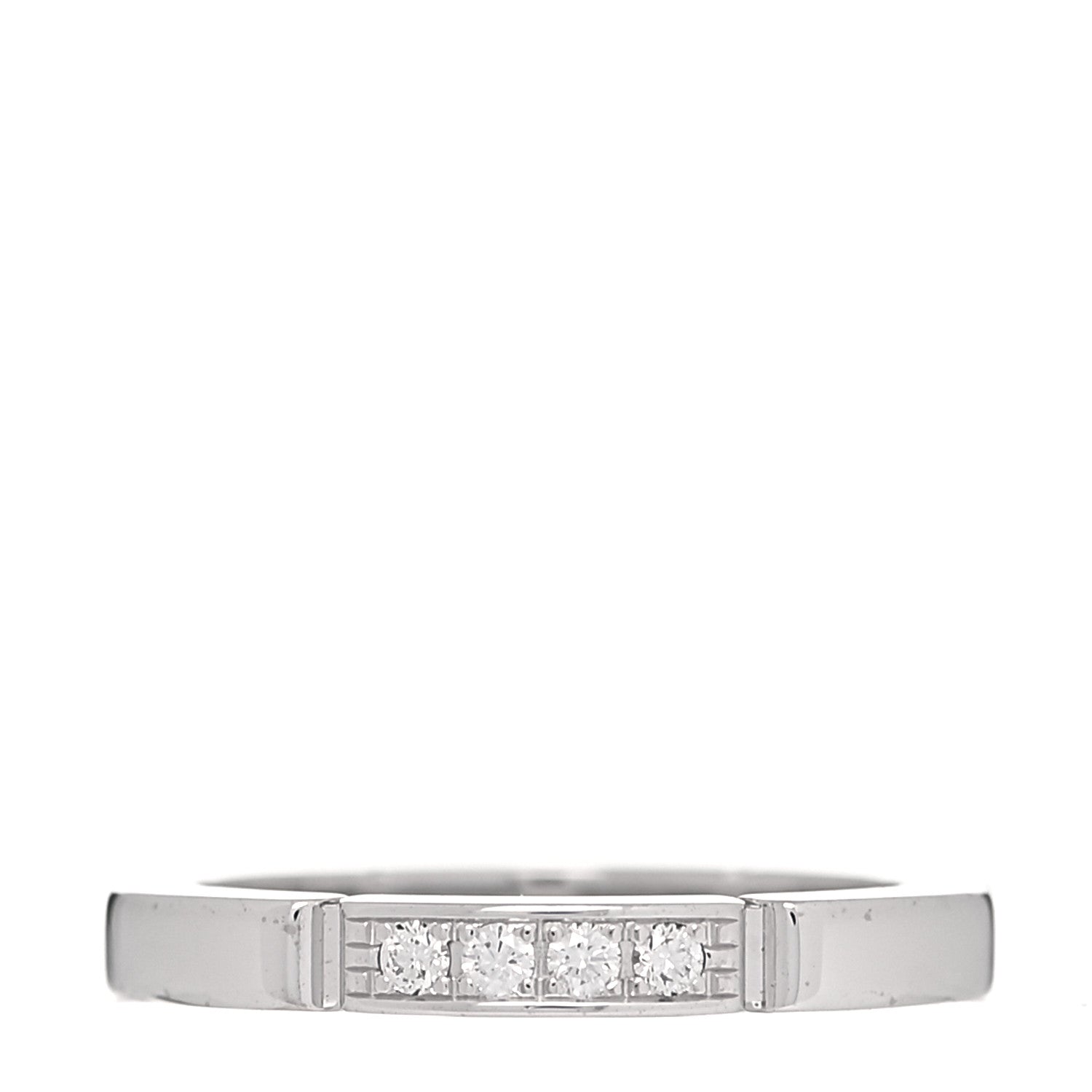 Cartier 18K White Gold Diamond Maillon Panthere Wedding Band Ring 47 4 2 of 10