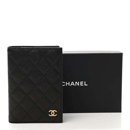 Chanel Letter Calfskin Embossed Quilted Passport Holder Black 7 of 8
