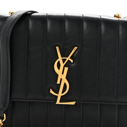 Saint Laurent Lambskin Matelasse Monogram Vicky Chain Wallet Black 8 of 16