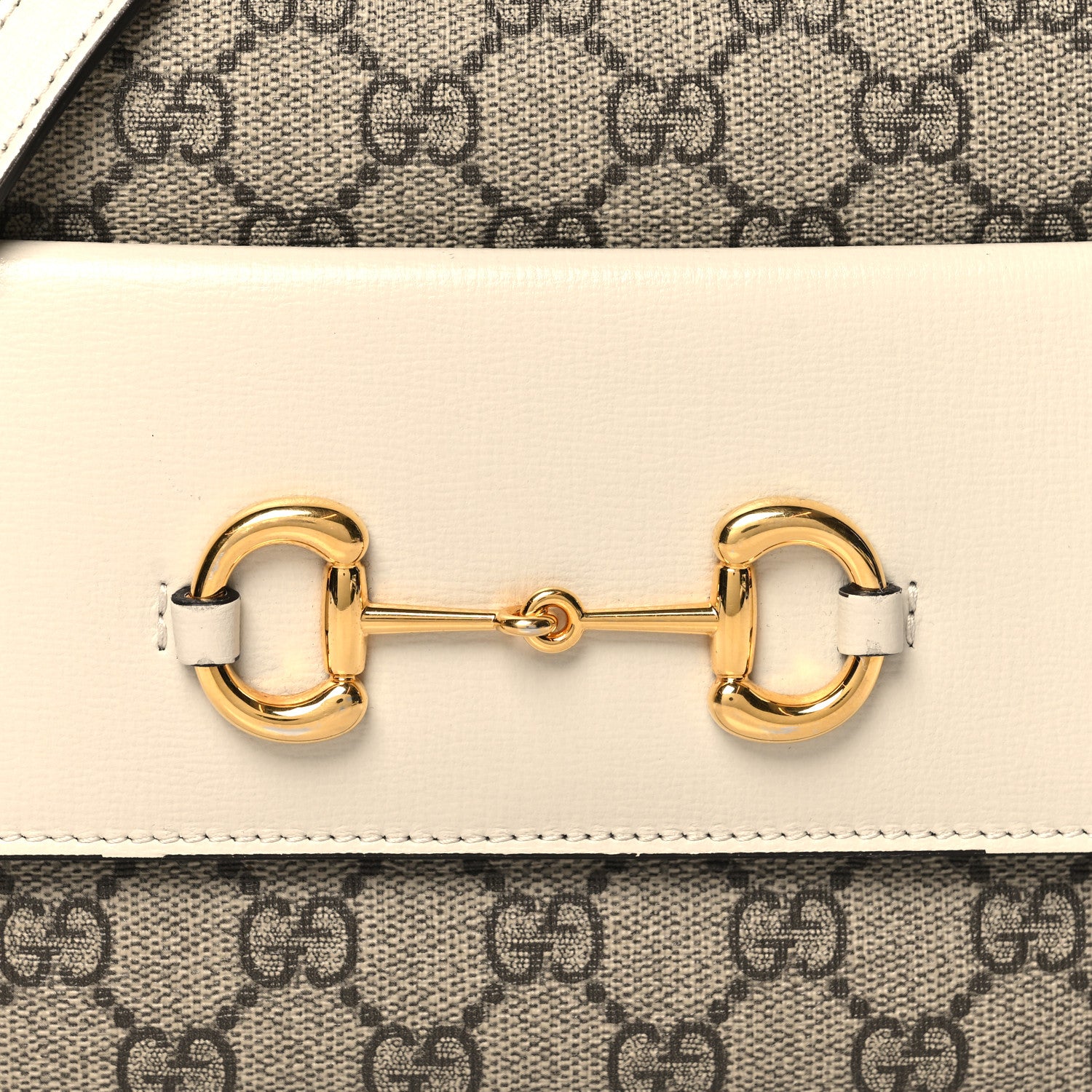 Gucci GG Supreme Monogram Small Horsebit 1955 Shoulder Bag Beige Mystic White 8 of 11