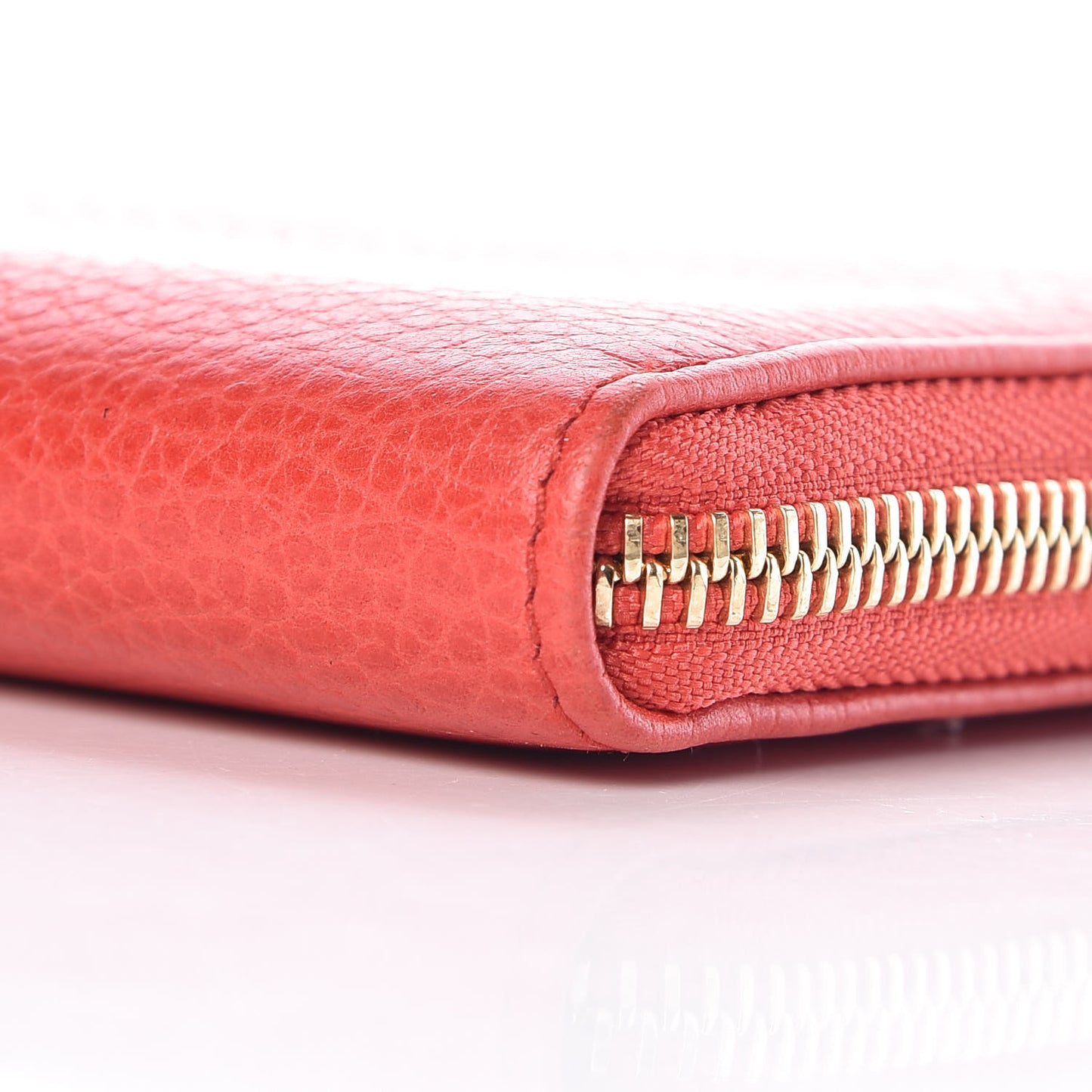 Pebbled Calfskin Donna Long Wallet Red