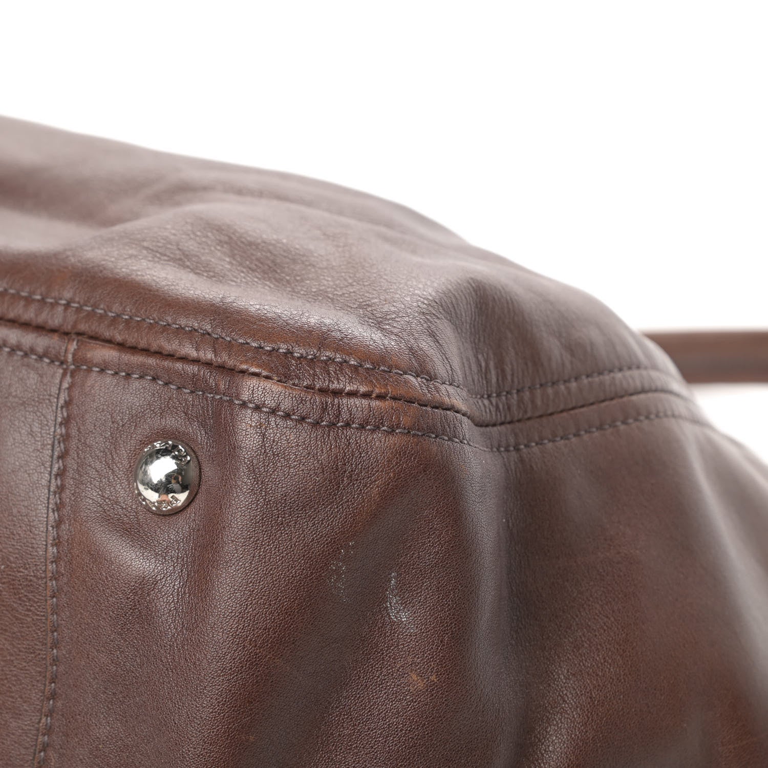 Prada Soft Calf Pleated Two Pocket Hobo Nocciolo 11 of 17