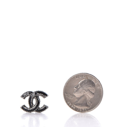 Chanel Glitter Enamel CC Earrings Black 2 of 5