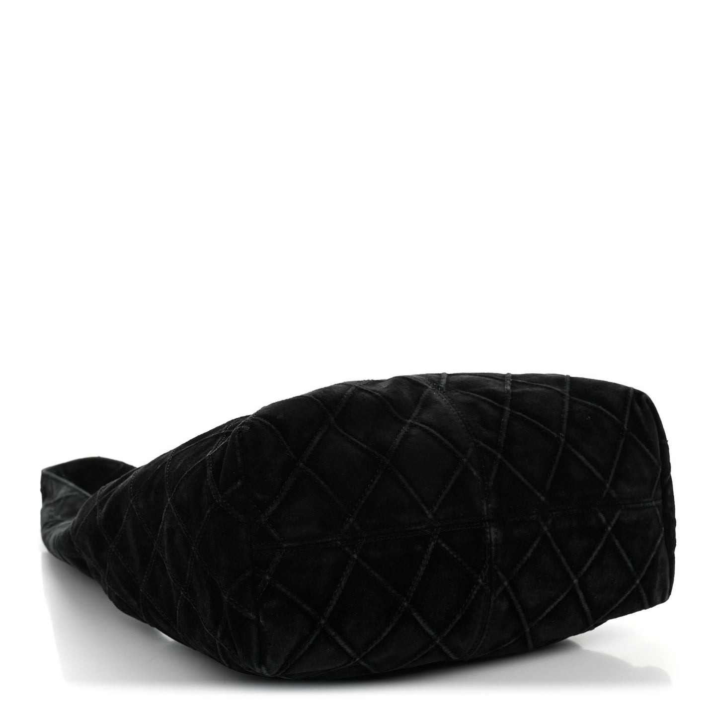 Suede Stitched Hobo Black