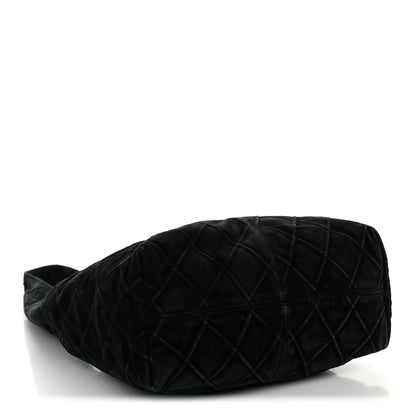 Chanel Suede Stitched Hobo Black 4 of 12