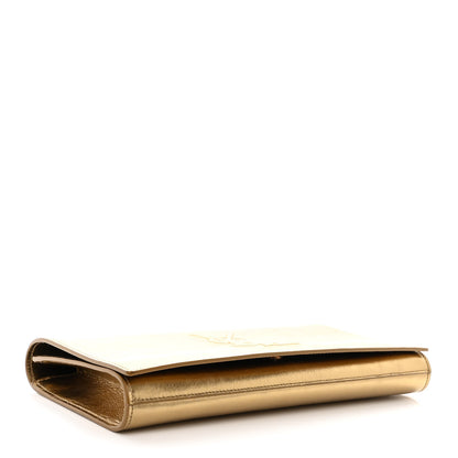 Saint Laurent Metallic Calfskin Monogram Large Belle De Jour Clutch Gold 4 of 11