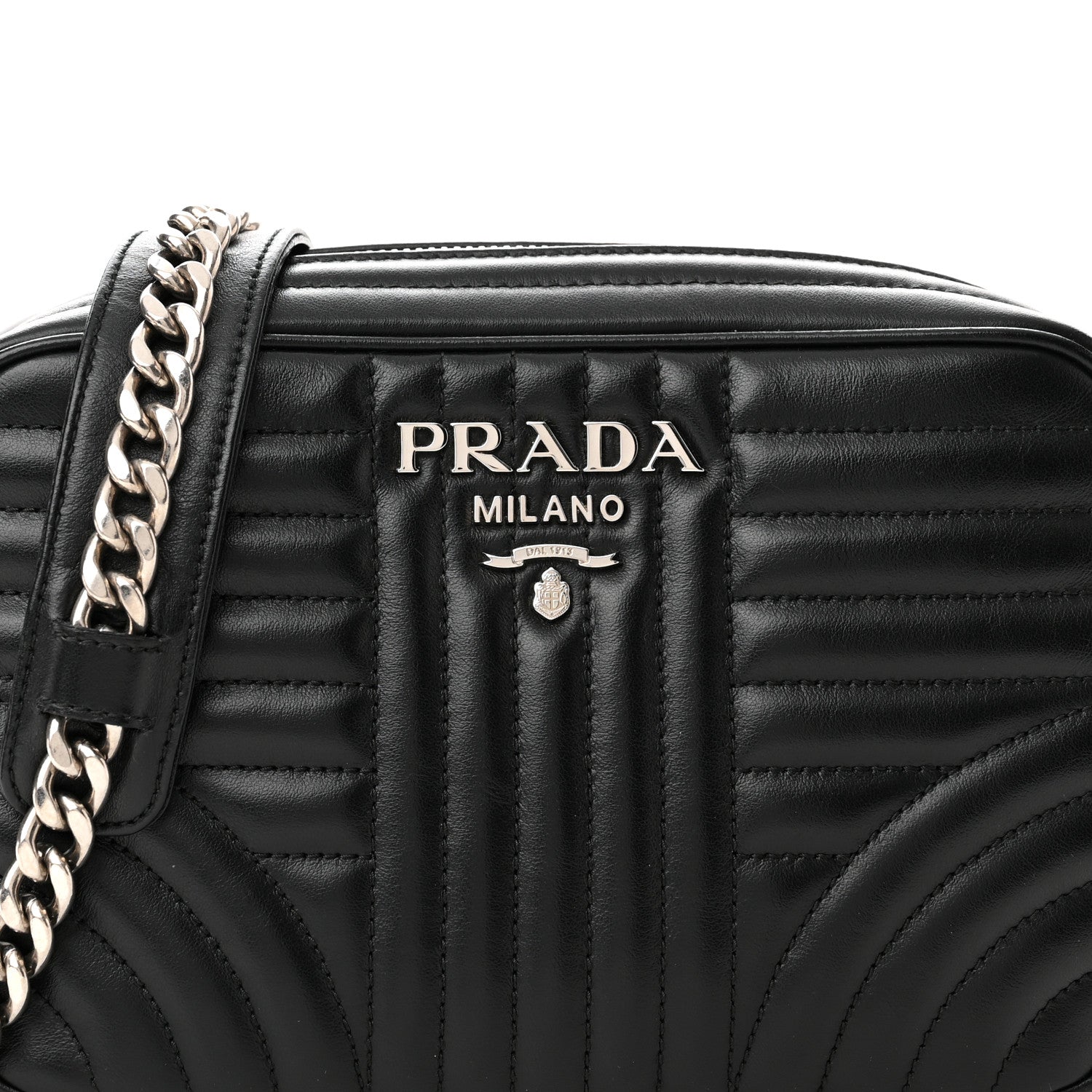 Prada Soft Calfskin Diagramme Camera Bag Black 7 of 9