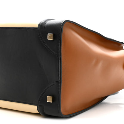 Celine Satin Calfskin Mini Tri-Color Luggage Seashell 9 of 10