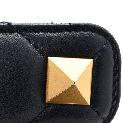 Valentino Garavani Nappa Large Roman Stud Shoulder Bag Marine 10 of 10
