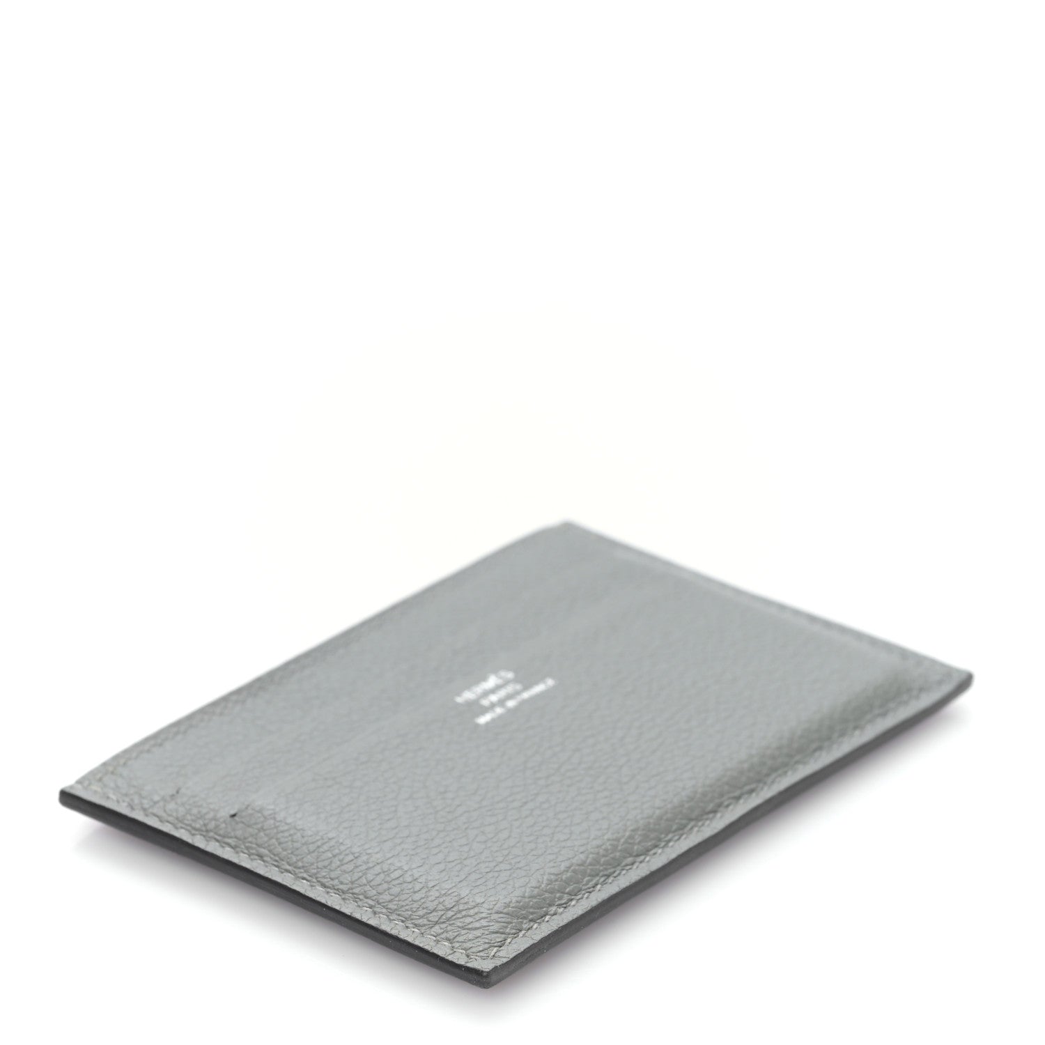 Hermes Evercolor Citizen Twill Card Case Gris Meyer Bleu De France 4 of 9