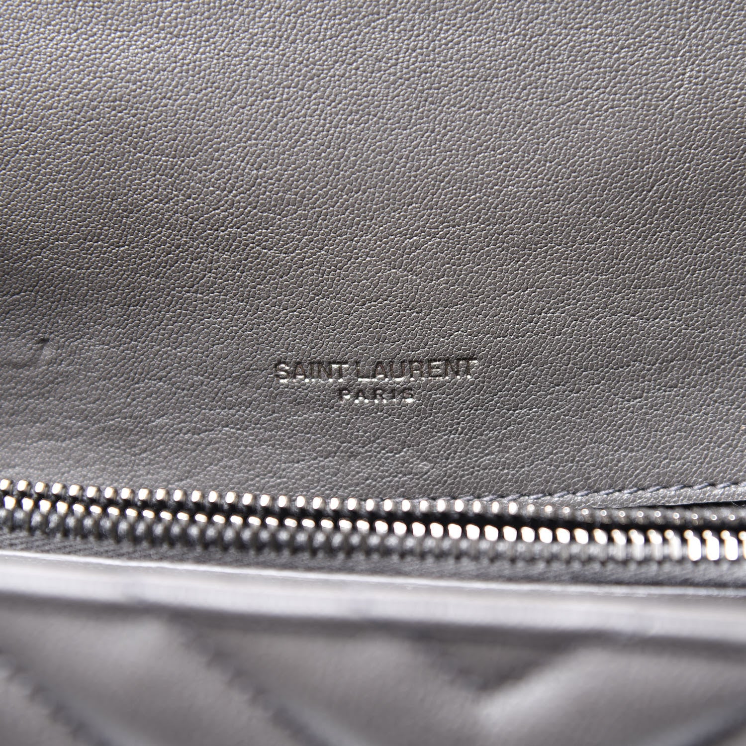 Saint Laurent Sheepskin Matelasse Chevron Monogram Medium College Bag Asphalt 7 of 12