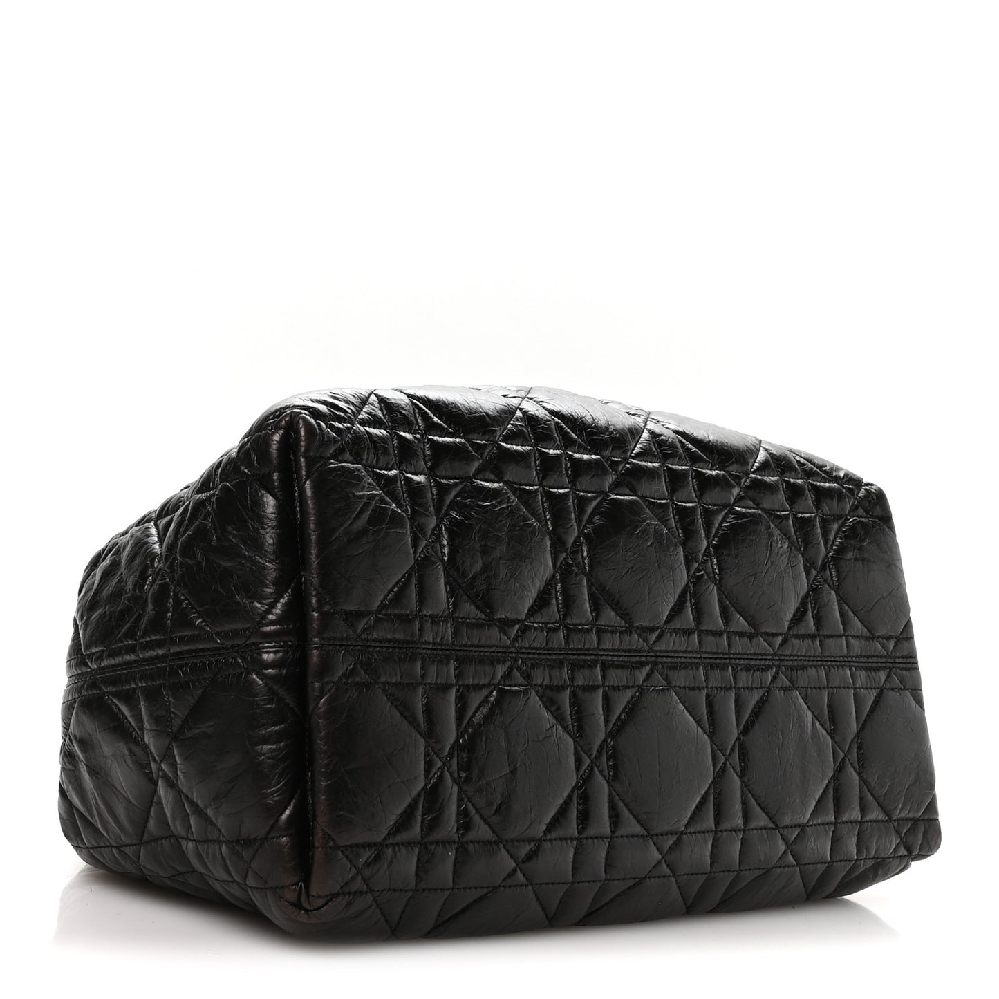 Crinkled Calfskin Macrocannage Large Toujours Black