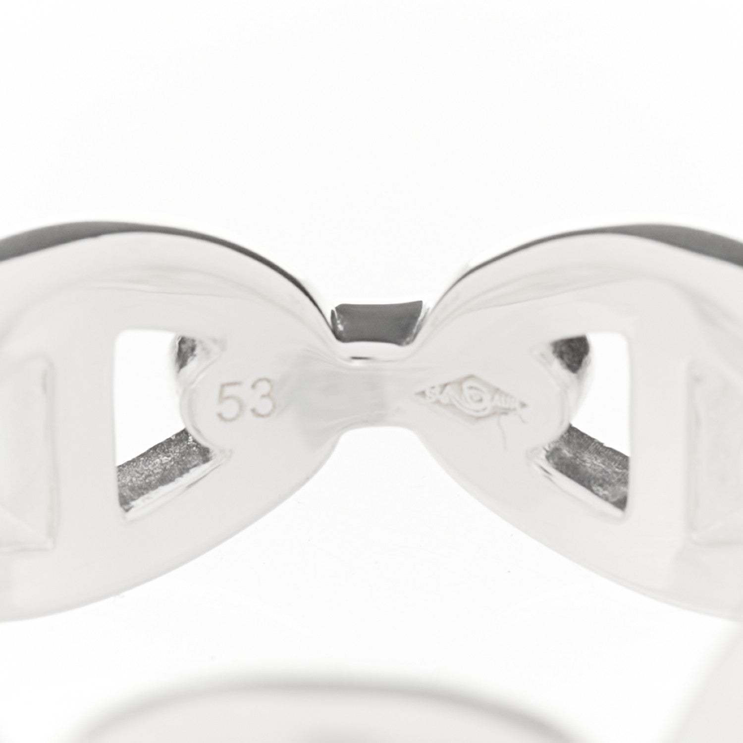 Hermes Sterling Silver PM Chaine d'Ancre Enchainee Band Ring 53 6.5 5 of 9