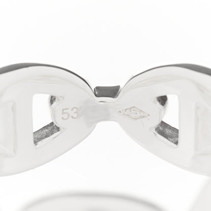 Hermes Sterling Silver PM Chaine d'Ancre Enchainee Band Ring 53 6.5 5 of 9