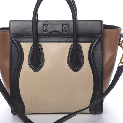 Celine Satin Calfskin Nano Tri-Color Luggage Seashell 14 of 14