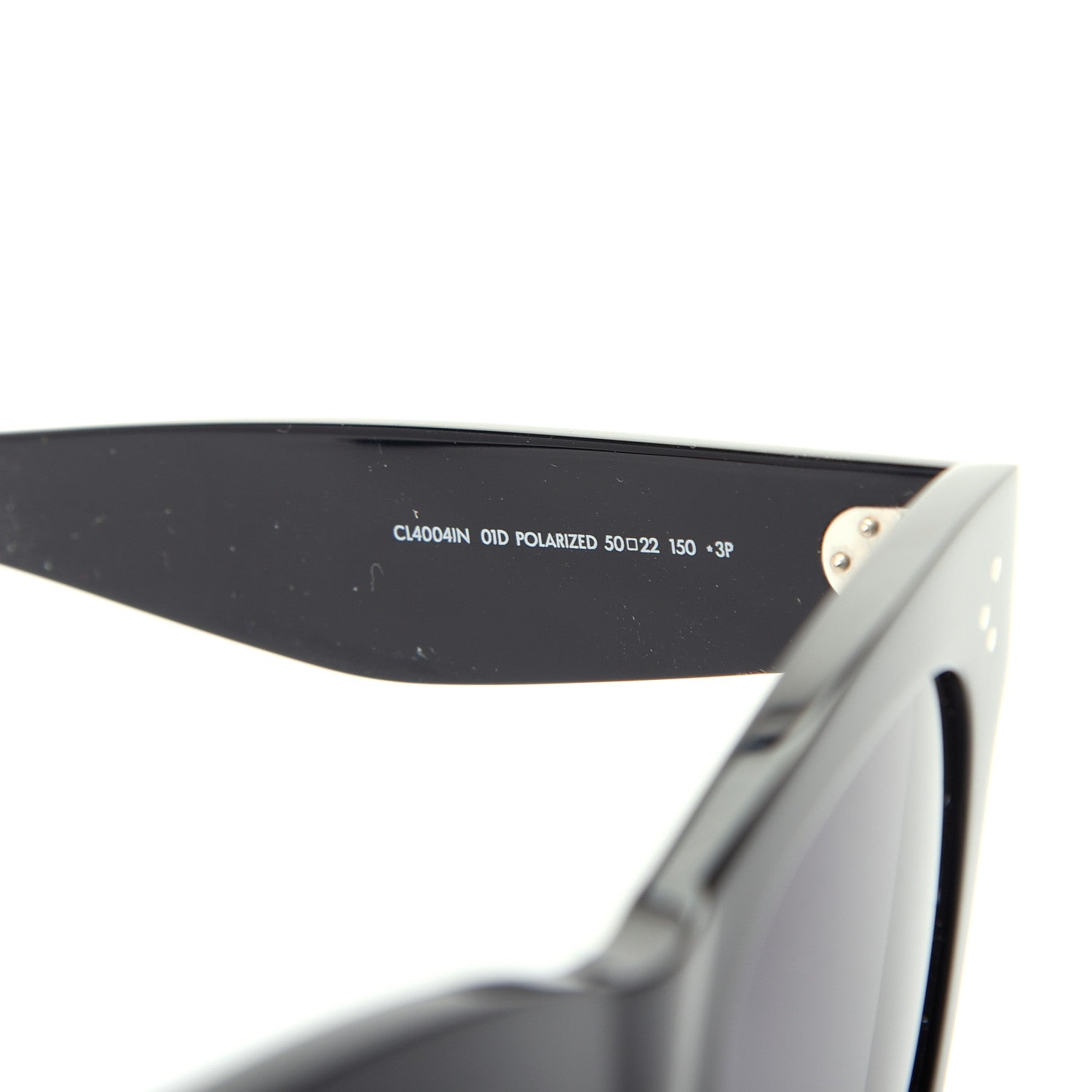 Celine Acetate Polarized Cat Eye Sunglasses CL4004IN Black 6 of 6