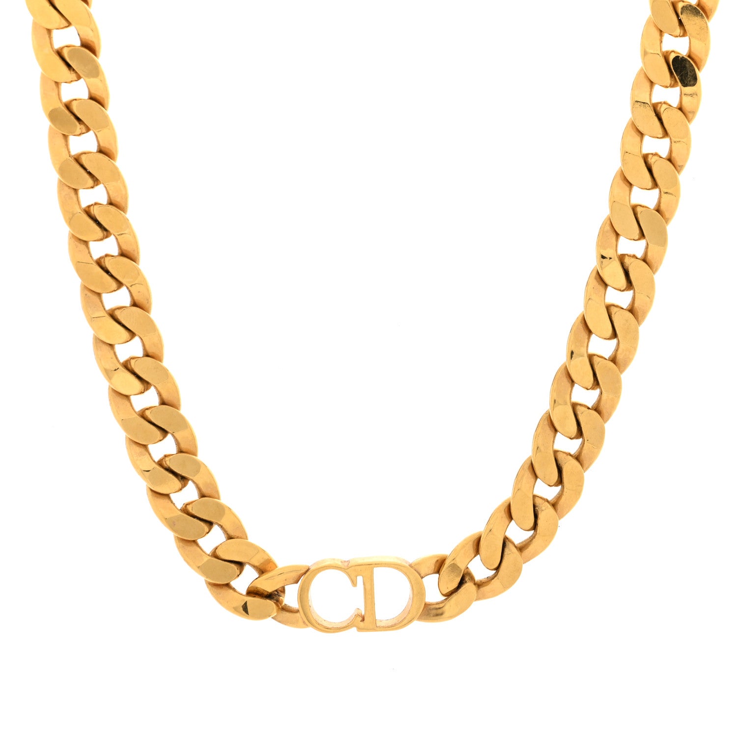 Christian Dior Metal Danseuse Etoile Chain Choker Necklace Gold 1 of 5