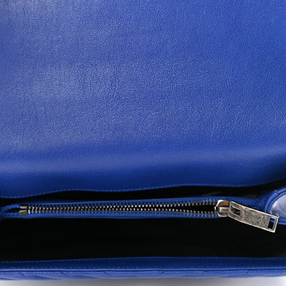 Saint Laurent Sheepskin Matelasse Chevron Monogram Medium College Bag Royal Blue 5 of 10