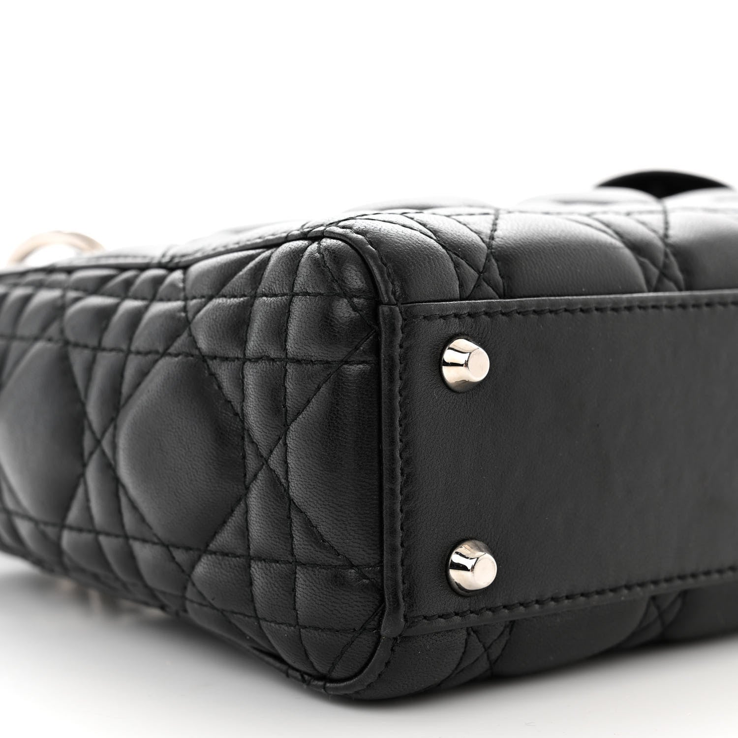 Christian Dior Lambskin Cannage Mini Lady Dior Black 9 of 11