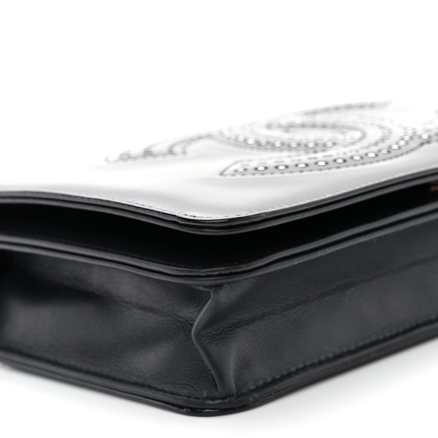 Chanel Patent Strass Wallet On Chain WOC Black 10 of 12