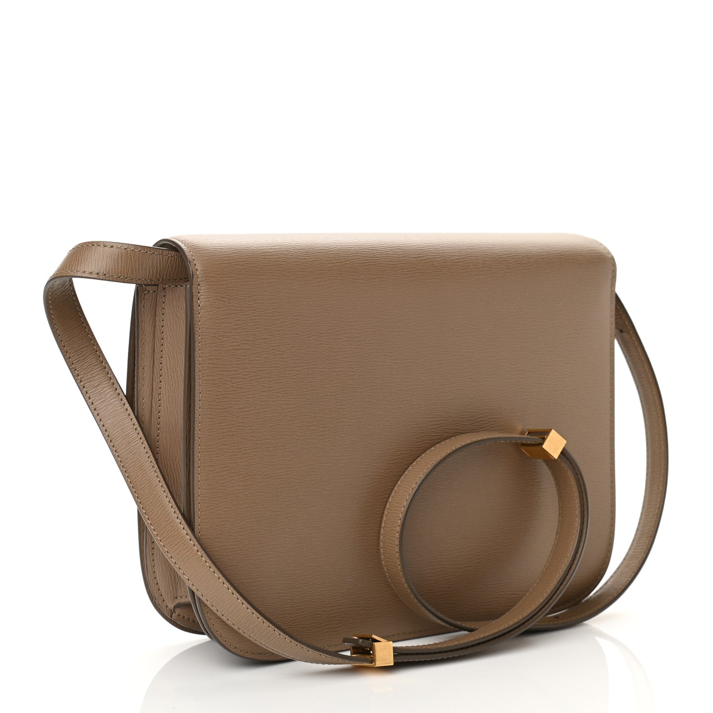 Liege Calfskin Medium Classic Box Flap Bag Taupe