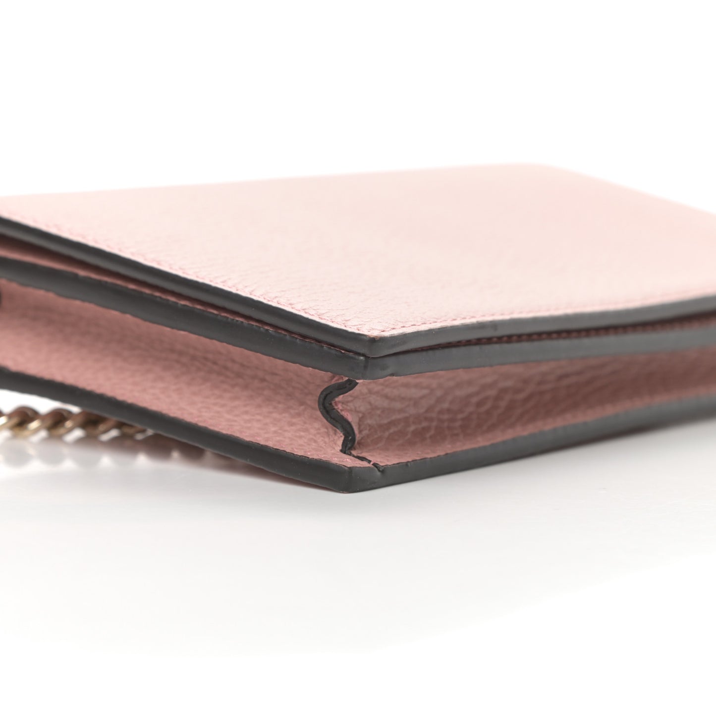 Dollar Calfskin Medium Betty Chain Wallet Soft Pink